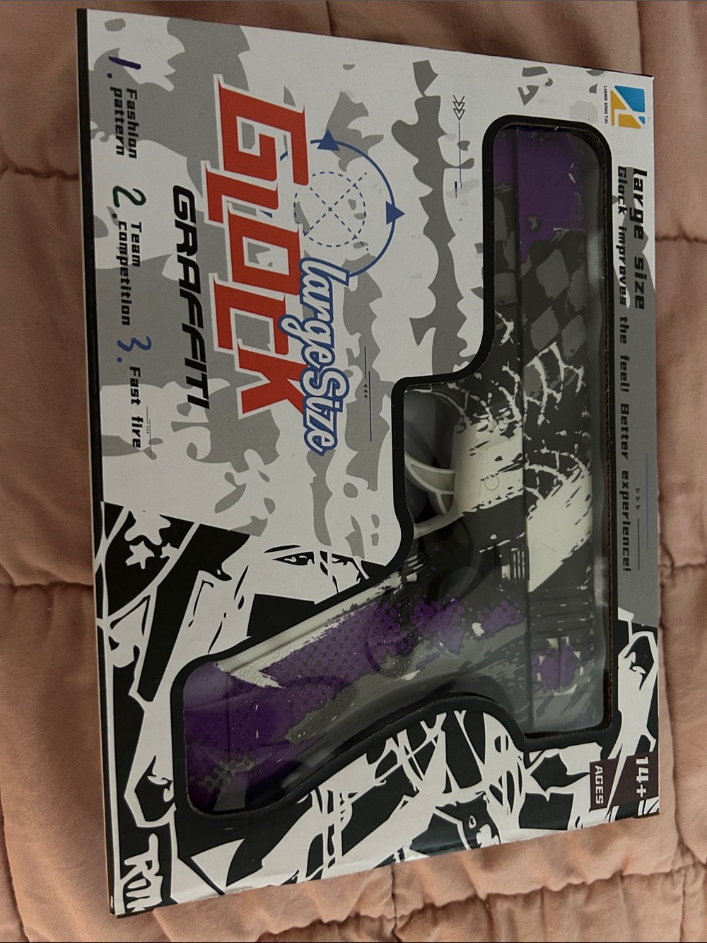 Large Size GLOC Graffiti Toy Gun - Black & Purple